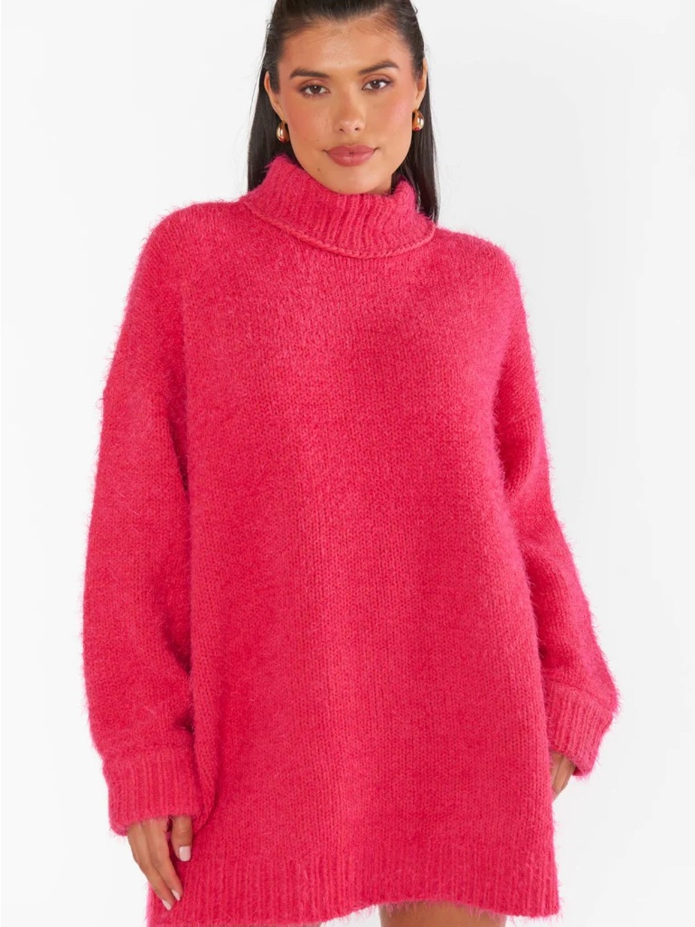 Show Me Your MuMu Timmy Tunic Sweater Dress - Pink Rose Knit - Picture 1 of 6